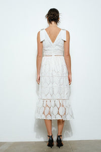 Lace Ribbon Accent Dress