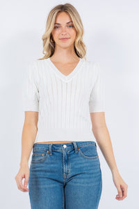 Perforated Knit Top