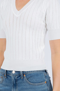 Perforated Knit Top