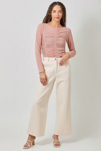 Ruched Mesh Top