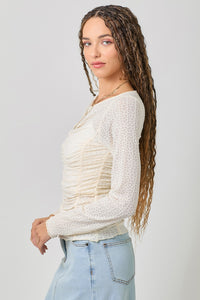 Ruched Mesh Top