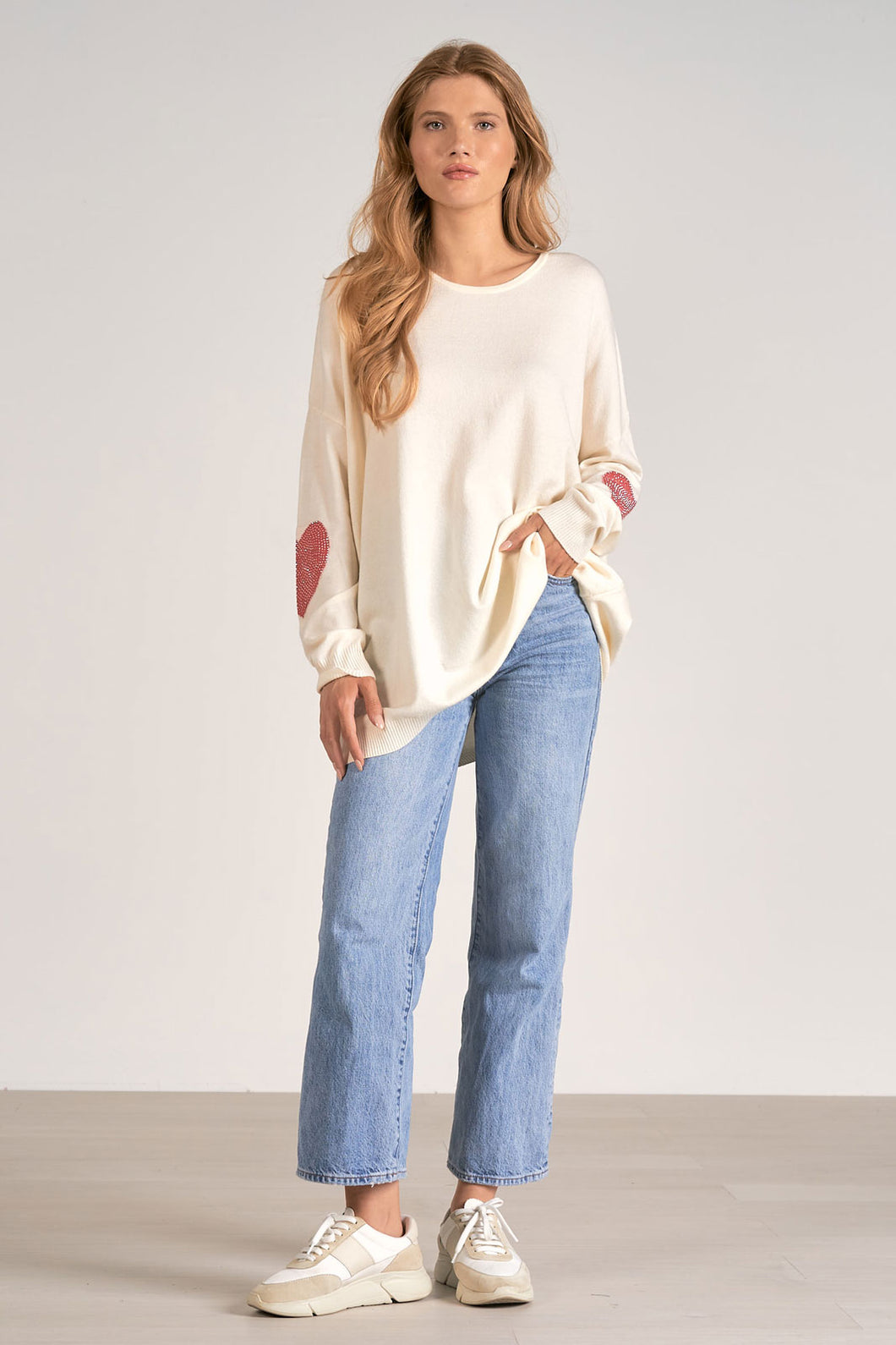 Heart Elbow Patches Sweater