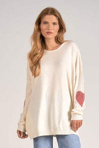 Heart Elbow Patches Sweater