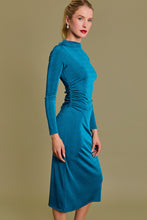 Load image into Gallery viewer, Mock Neck Teal Dress
