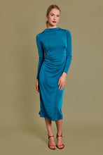 Load image into Gallery viewer, Mock Neck Teal Dress
