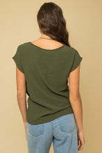 Load image into Gallery viewer, Woven Tee with Front Knot Detail
