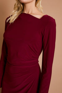 One-Side Unbalanced Neckline Dress