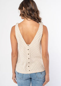 Linen Top with Back Buttons