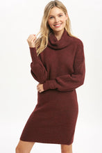Load image into Gallery viewer, MYSTREE Turtleneck Ribbed Sweater Dress
