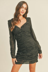 Ruched Long Sleeve DRESS